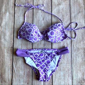 Victoria's Secret Purple Bikini Size S/M - S Bottoms M Adjustable Top